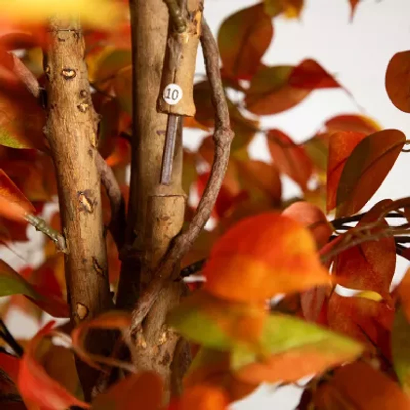 Nearly Natural 10' Orange Autumn Ficus Artificial Tree