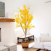 Nearly Natural 9' Yellow Autumn Maple Artificial Tree