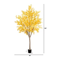 Nearly Natural 9' Yellow Autumn Maple Artificial Tree