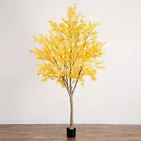 Nearly Natural 9' Yellow Autumn Maple Artificial Tree