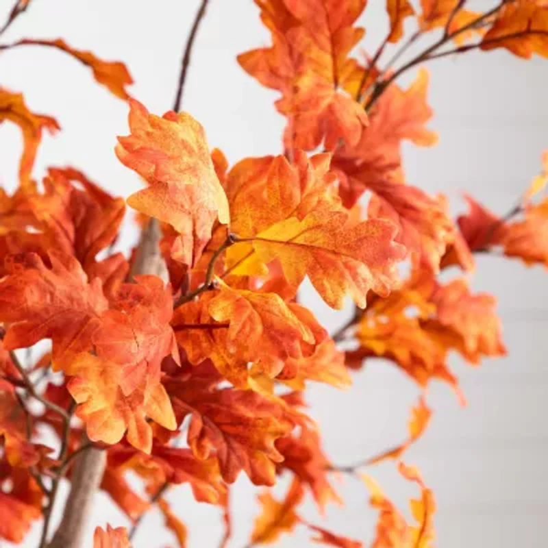Nearly Natural 8' Orange Autumn Oak Artificial Tree