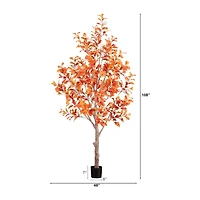 Nearly Natural 9' Orange Autumn Oak Artificial Tree