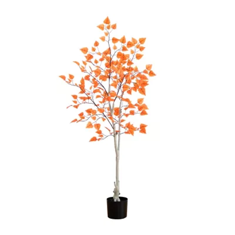 Nearly Natural 5'  Autumn Paper Birch Artificial Tree
