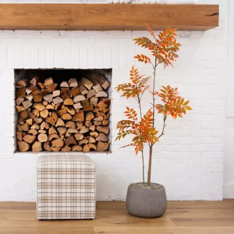 Nearly Natural 5' Orange Minimalist Sumac Artificial Tree
