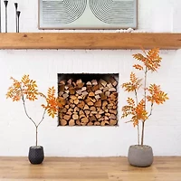 Nearly Natural 5' Orange Minimalist Sumac Artificial Tree