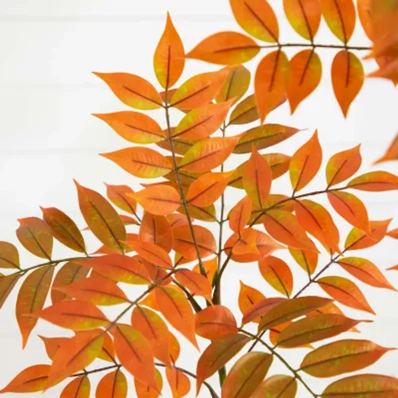 Nearly Natural 5' Orange Minimalist Sumac Artificial Tree