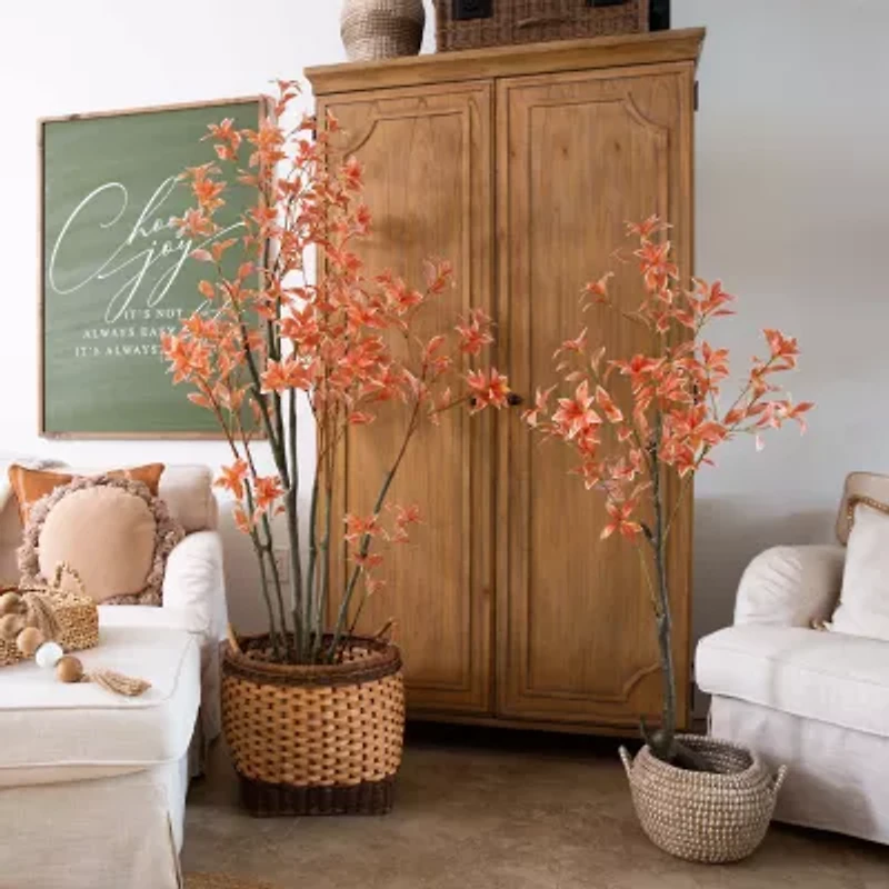 Nearly Natural 4.5' Orange Pieris Indoor Artificial Tree