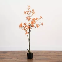 Nearly Natural 4.5' Orange Pieris Indoor Artificial Tree