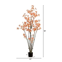 Nearly Natural 6' Orange Pieris Artificial Tree