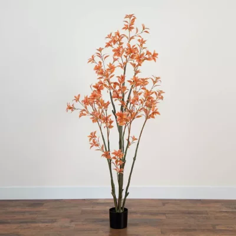 Nearly Natural 6' Orange Pieris Artificial Tree