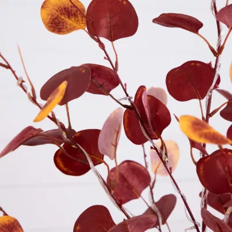 Nearly Natural 5' Orange Prelit Eucalyptus Artificial Tree