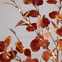 Nearly Natural 5' Orange Prelit Eucalyptus Artificial Tree