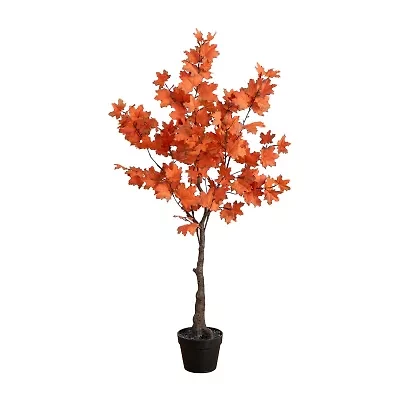 Nearly Natural 4' Orange Rustic Maple Artificial Tree