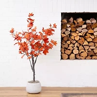 Nearly Natural 4' Orange Smoky Maple Artificial Tree