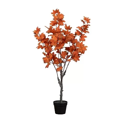 Nearly Natural 4' Orange Smoky Maple Artificial Tree