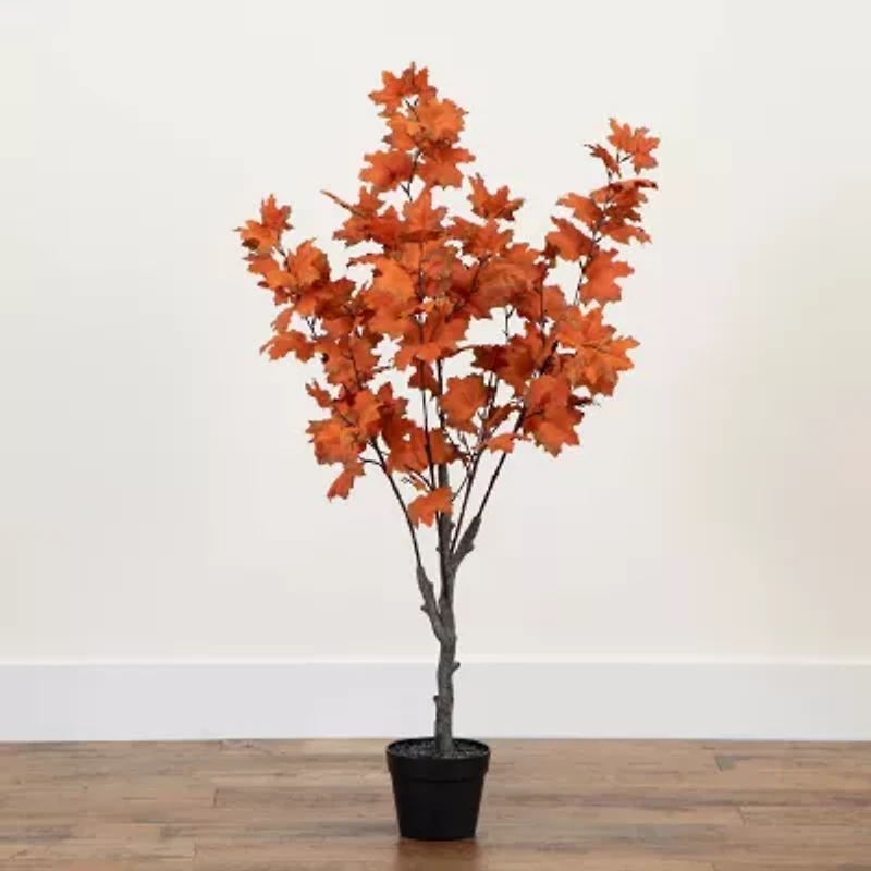 Nearly Natural 4' Orange Smoky Maple Artificial Tree
