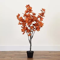 Nearly Natural 4' Orange Smoky Maple Artificial Tree