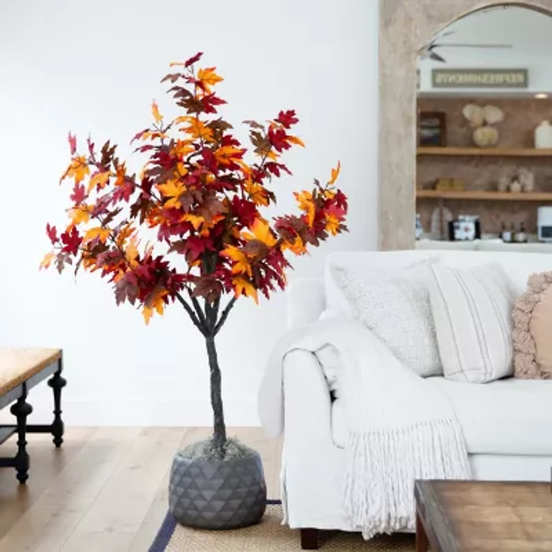 Nearly Natural 5' Orange Smoky Maple Artificial Tree