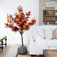 Nearly Natural 5' Orange Smoky Maple Artificial Tree