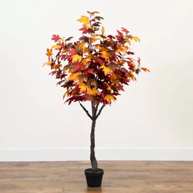 Nearly Natural 5' Orange Smoky Maple Artificial Tree