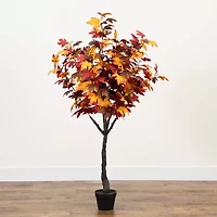 Nearly Natural 5' Orange Smoky Maple Artificial Tree