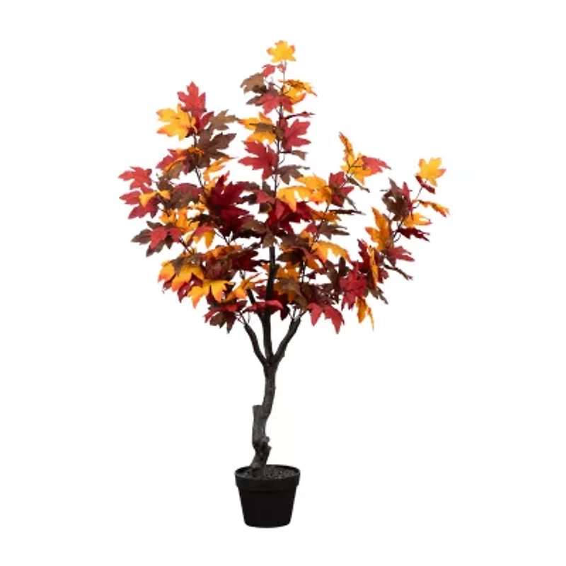 Nearly Natural 4.3' Orange Smoky Maple Artificial Tree