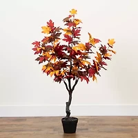 Nearly Natural 4.3' Orange Smoky Maple Artificial Tree