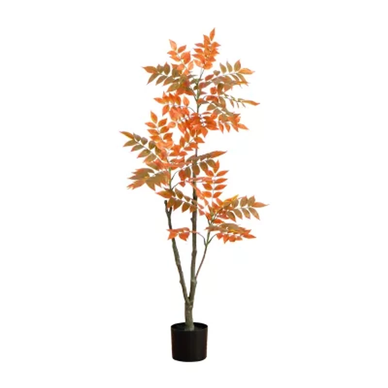 Nearly Natural 4' Orange Sumac Artificial Tree