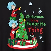 Thing 1 And 2 Favorite Womens Juniors Crew Neck Short Sleeve Regular Fit Dr. Seuss Graphic T-Shirt
