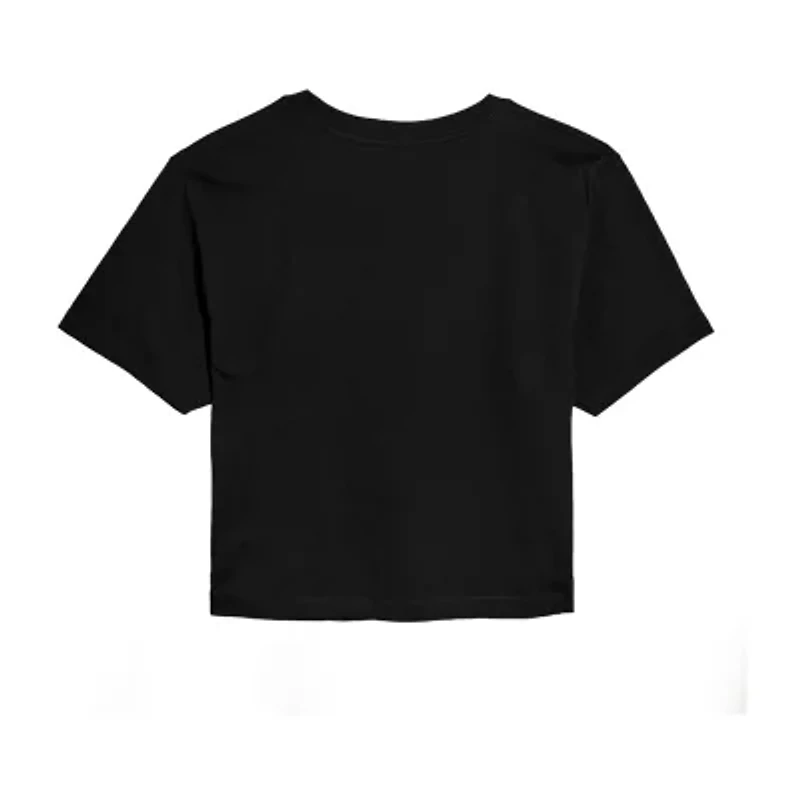 Stitch Holly Cropped Tee Womens Juniors Crew Neck Short Sleeve Regular Fit Lilo & Graphic T-Shirt