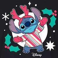 Stitch Holly Cropped Tee Womens Juniors Crew Neck Short Sleeve Regular Fit Lilo & Graphic T-Shirt