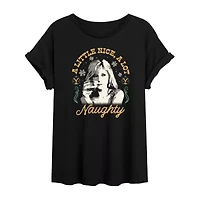 Yellowstone Beth Dutton Nice And Naughty Womens Juniors Crew Neck Short Sleeve Regular Fit Graphic T-Shirt