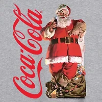 Coca-Cola Santa Tee Womens Juniors Crew Neck Short Sleeve Regular Fit Graphic T-Shirt