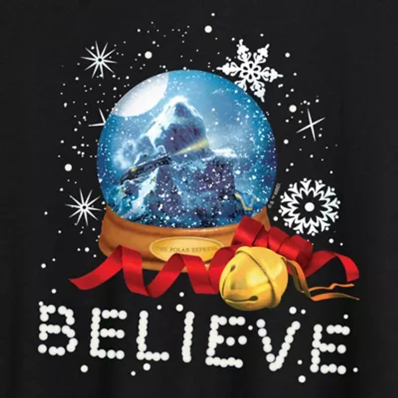 Polar Express Believe Tee Womens Juniors Crew Neck Short Sleeve Regular Fit Graphic T-Shirt