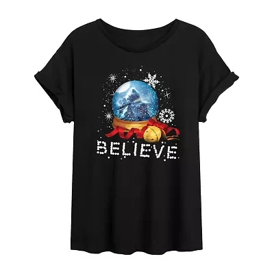Polar Express Believe Tee Womens Juniors Crew Neck Short Sleeve Regular Fit Graphic T-Shirt