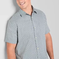 mutual weave Mens Short Sleeve Regular Fit Big and Tall Button-Down Shirt