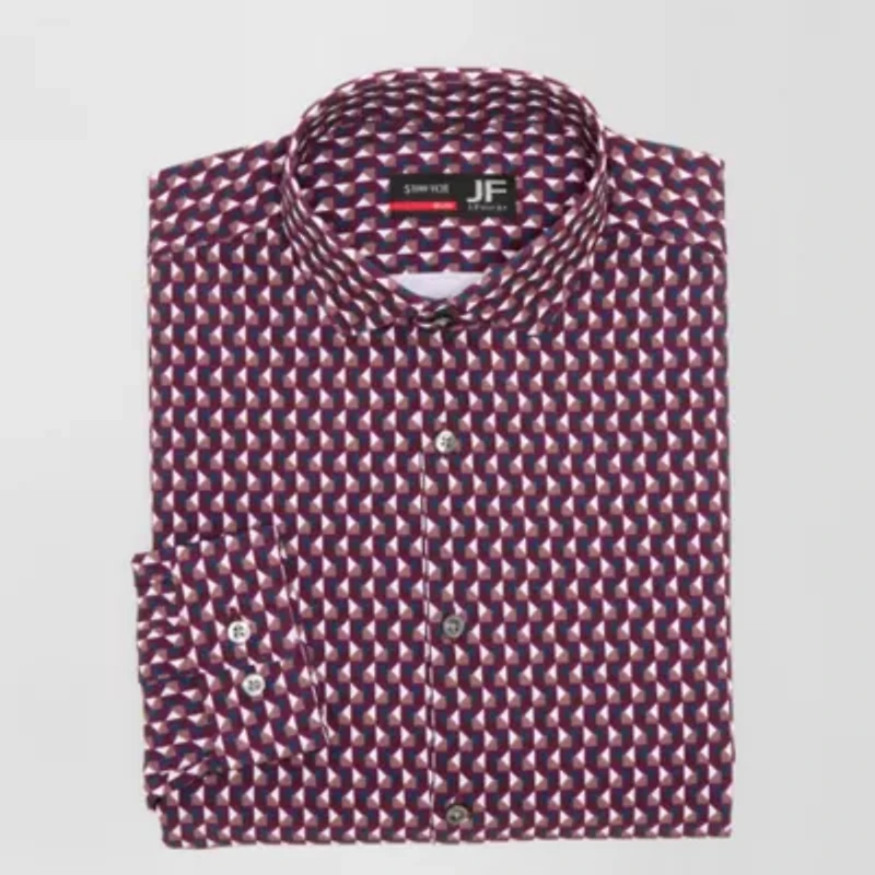 J. Ferrar 360 Stretch Mens Slim Fit Wrinkle Free Long Sleeve Dress Shirt