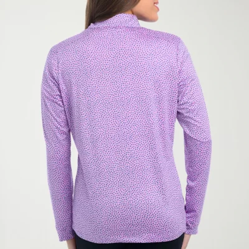 Antigua Dynamite Womens Long Sleeve Golf Mock Neck Top