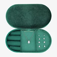 olivia and jackson Womens Cubic Zirconia Pure Silver Over Brass Pear Round 5-pc. Jewelry Set with Travel Case