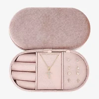 olivia and jackson Travel Case Womens Cubic Zirconia Cross Round Marquise 5-pc. Jewelry Set