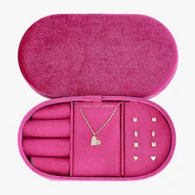 olivia and jackson Womens Cubic Zirconia Heart Round Marquise 5-pc. Jewelry Set with Travel Case