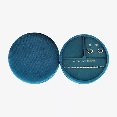 olivia and jackson Womens Cubic Zirconia Round 3-pc. Jewelry Set with Travel Case