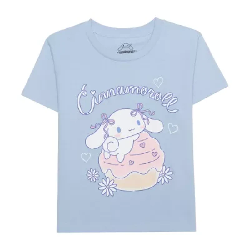 Little & Big Kid Girls Crew Neck Short Sleeve Regular Fit Cinnamoroll Graphic T-Shirt