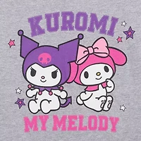 Little & Big Kid Girls Crew Neck Short Sleeve Regular Fit Kuromi My Melody Graphic T-Shirt