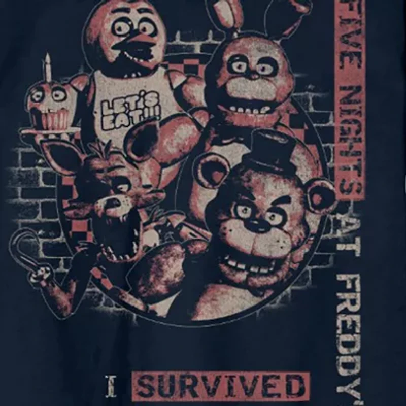 Mens Crew Neck Short Sleeve Regular Fit Five Nights at Freddys Graphic T-Shirt