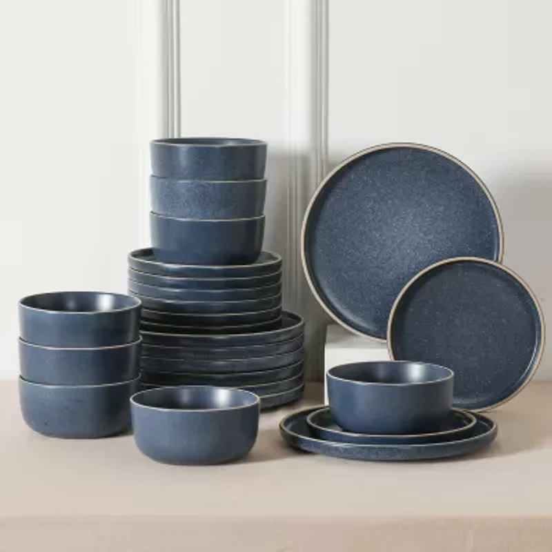 EARTH & CLAY Amber 24-pc. Stoneware Dinnerware Set