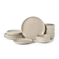 EARTH & CLAY Ion 12-pc. Stoneware Dinnerware Set