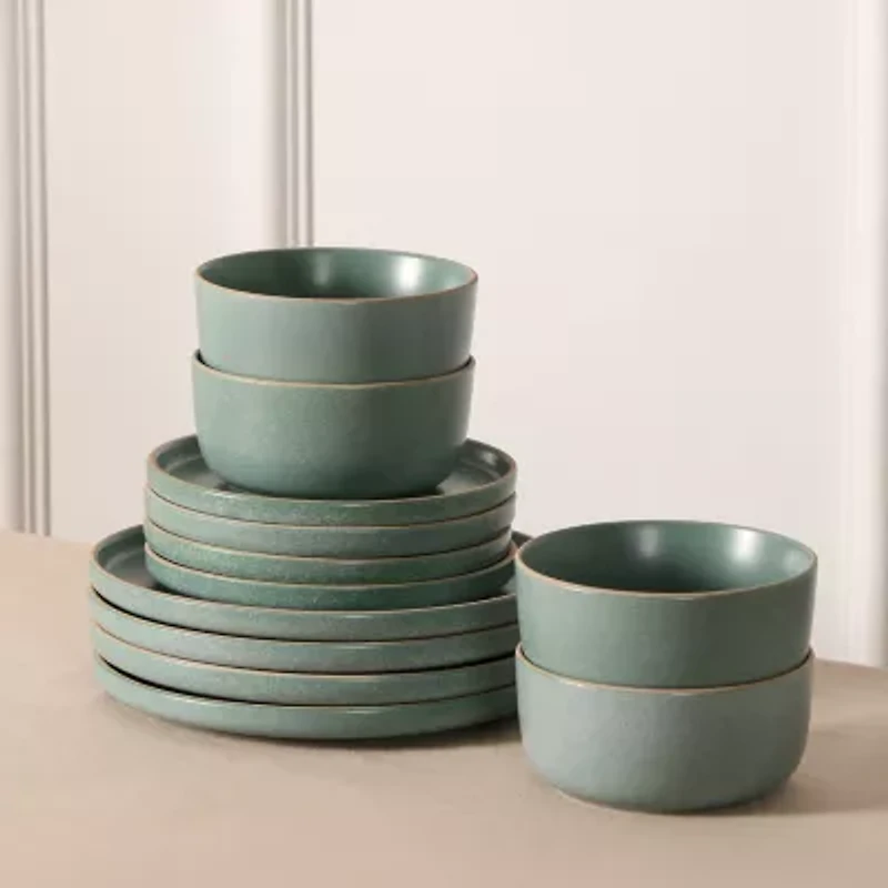 EARTH & CLAY Amber 24-pc. Stoneware Dinnerware Set