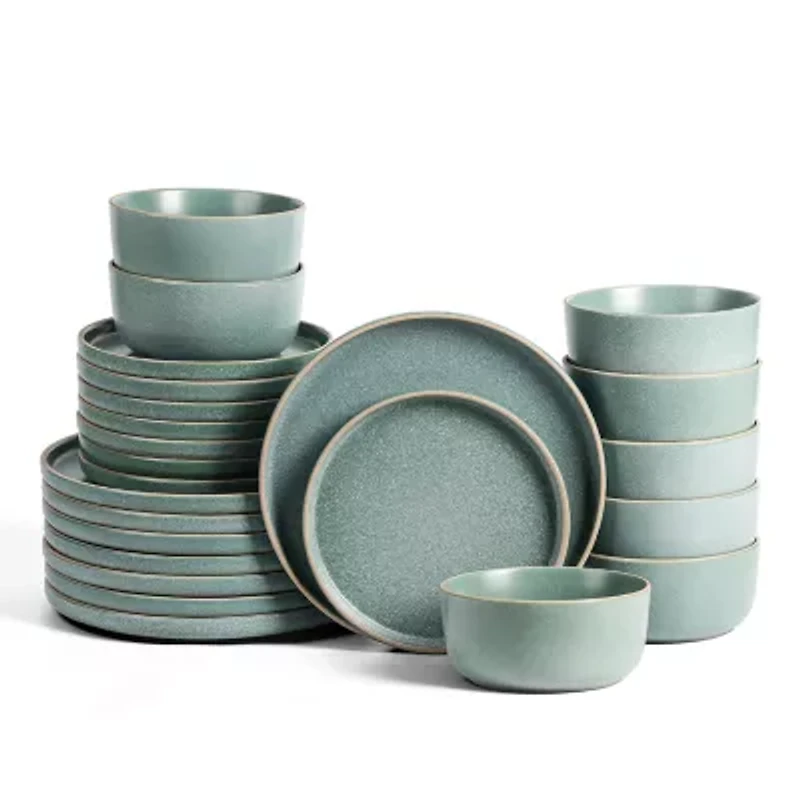 EARTH & CLAY Amber 24-pc. Stoneware Dinnerware Set