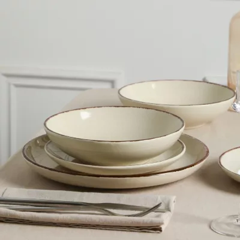 EARTH & CLAY Heath 4-pc. Stoneware Dinnerware Set